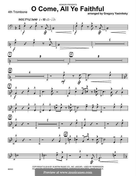 Jazz Ensemble version: 4th Trombone part by John Francis Wade
