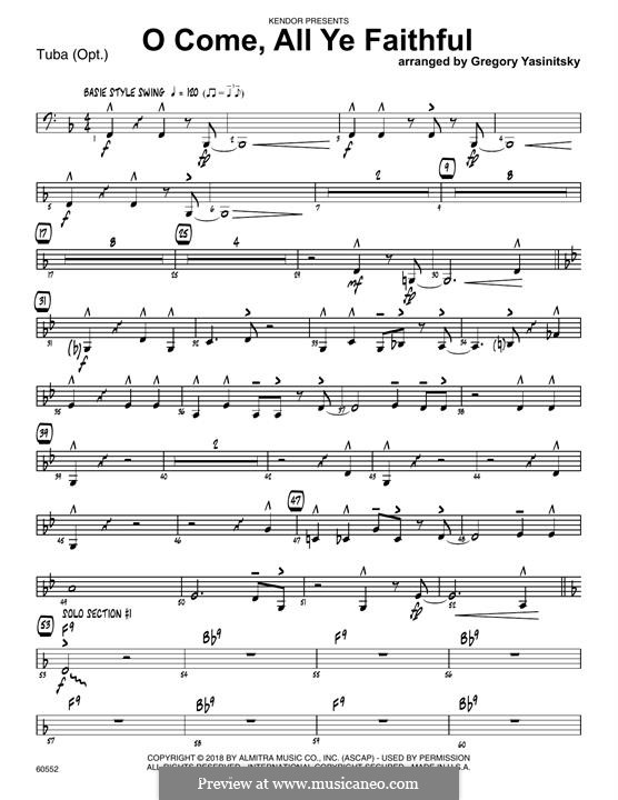 Jazz Ensemble version: Tuba part by John Francis Wade