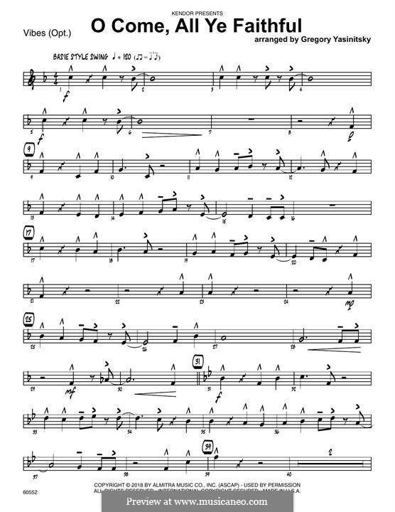 Jazz Ensemble version: Vibes part by John Francis Wade