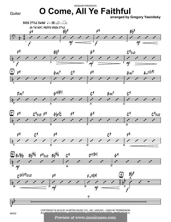 Jazz Ensemble version: Guitar part by John Francis Wade