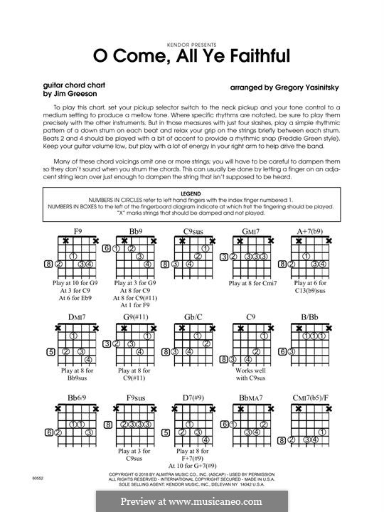 Jazz Ensemble version: Guitar Chord Chart by John Francis Wade