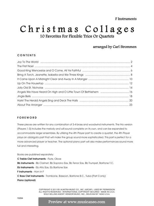 Christmas Collages: F Instruments part by Georg Friedrich Händel, Felix Mendelssohn-Bartholdy, folklore, James Lord Pierpont