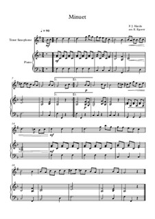 Minuet in F Major: For tenor saxophone and piano by Joseph Haydn