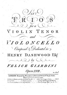 Six String Trios, Op.17: Violin part by Felice Giardini