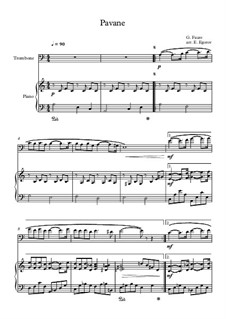 Pavane, Op.50: For trombone and piano by Gabriel Fauré