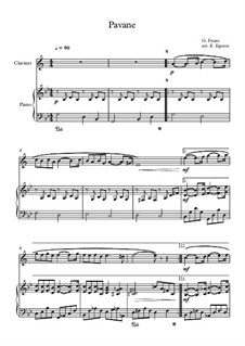 Pavane, Op.50: For clarinet and piano by Gabriel Fauré