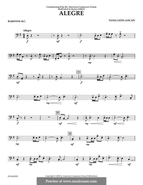 Alegre: Baritone B.C part by Tania Leon