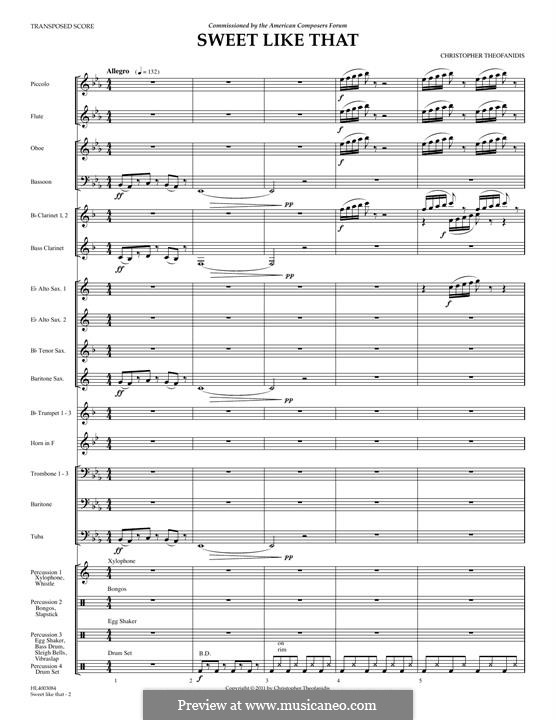 Sweet like that: Full Score by Christopher Theofanidis
