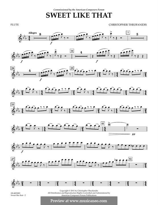 Sweet like that: Flute part by Christopher Theofanidis