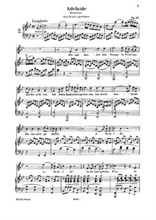 Adelaide, Op.46: For voice and piano (German text) by Ludwig van Beethoven