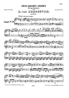 Sonata for Piano No.20, Op.49 No.2: For a single performer by Ludwig van Beethoven