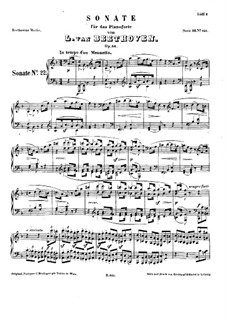 Sonata for Piano No.22, Op.54: For a single performer by Ludwig van Beethoven