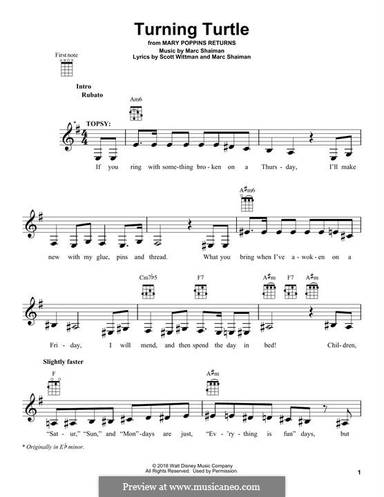 Turning Turtle: For ukulele by Marc Shaiman