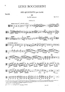 String Quintets, Op.51: Quintet No.2 in C Minor – viola II part (ad libitum), G.377 by Luigi Boccherini