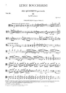 String Quintets, Op.51: Quintet No.2 in C Minor – cello I part, G.377 by Luigi Boccherini