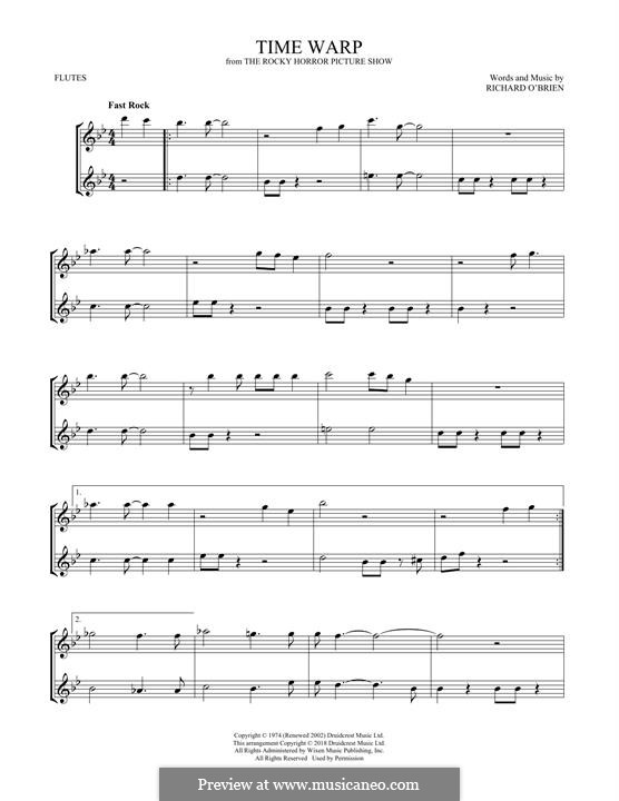 The Time Warp (from The Rocky Horror Picture Show): For two flutes by Richard O'Brien