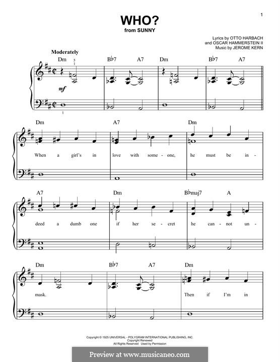 Who?: For piano by Jerome Kern
