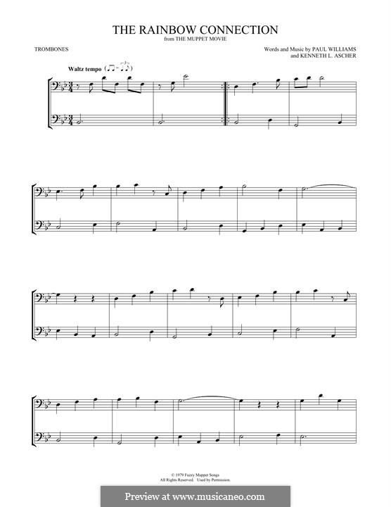 The Rainbow Connection (Kermit the Frog): For two trombones by Paul H. Williams, Kenneth L. Ascher