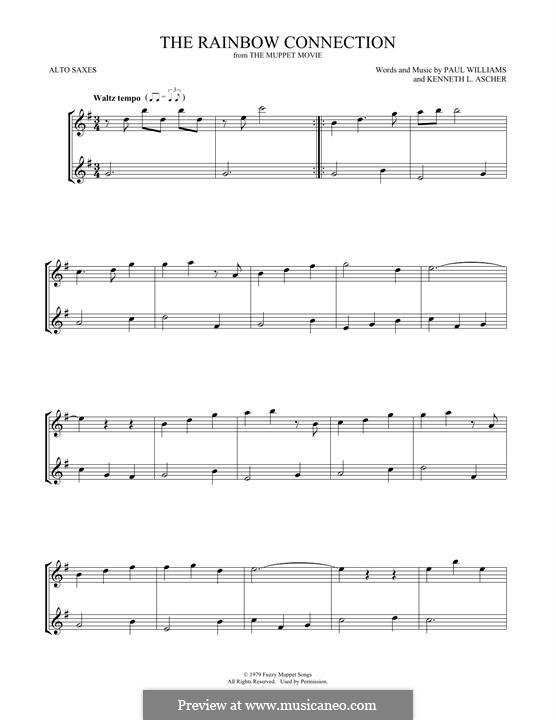 The Rainbow Connection (Kermit the Frog): For two alto saxophones by Paul H. Williams, Kenneth L. Ascher