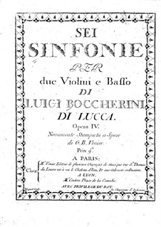 Six String Trios, Op.4: Violin I parts, G.83-88 by Luigi Boccherini