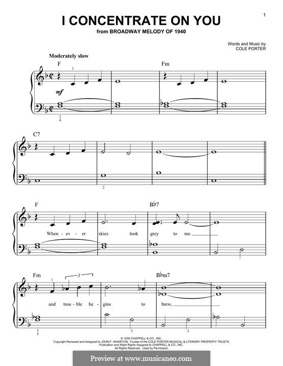 I Concentrate on You: For piano by Cole Porter