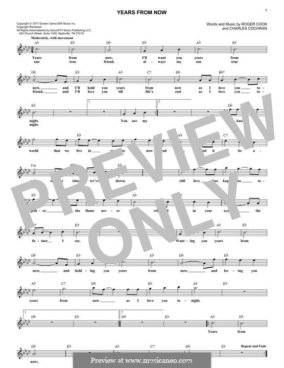 Years from Now: For keyboard by Charles Cochran, Roger Cook