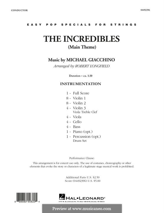 The Incredibles (Main Theme): Full Score by Michael Giacchino