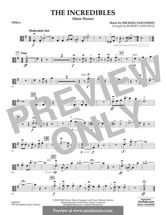 The Incredibles (Main Theme): Viola part by Michael Giacchino