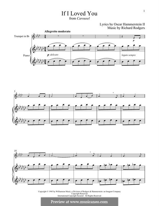 If I Loved You (from Carousel): For trumpet and piano by Richard Rodgers
