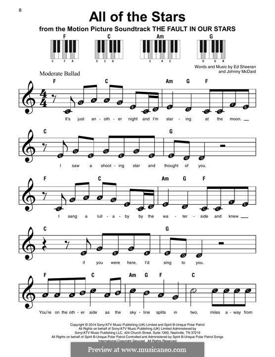 All of the Stars: For piano by Ed Sheeran, John McDaid