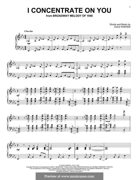 I Concentrate on You: For piano by Cole Porter