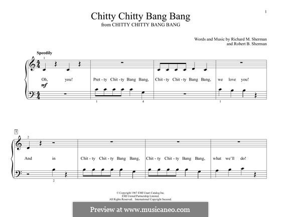 Chitty Chitty Bang Bang: For piano by Richard M. Sherman, Robert B. Sherman