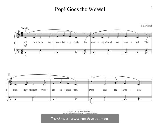 Pop Goes the Weasel: For piano by folklore