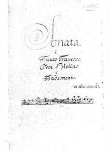 Sonata for Flute, Oboe (or Violin) and Basso Continuo: Sonata for Flute, Oboe (or Violin) and Basso Continuo by Jakob Friedrich Kleinknecht