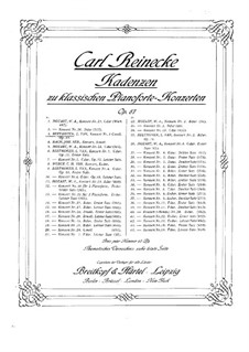 Cadenzas, Op.87: No.3 to Movement I of Piano Concerto No.3 by Beethoven by Carl Reinecke