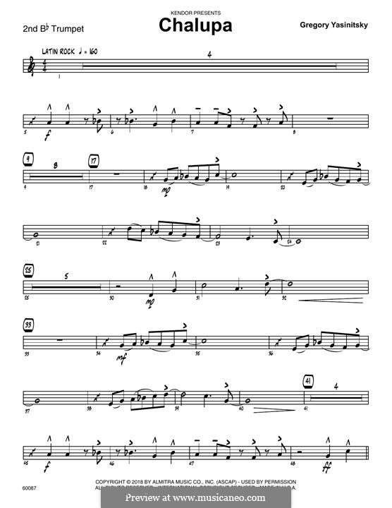 Chalupa: 2nd Bb Trumpet part by Gregory Yasinitsky