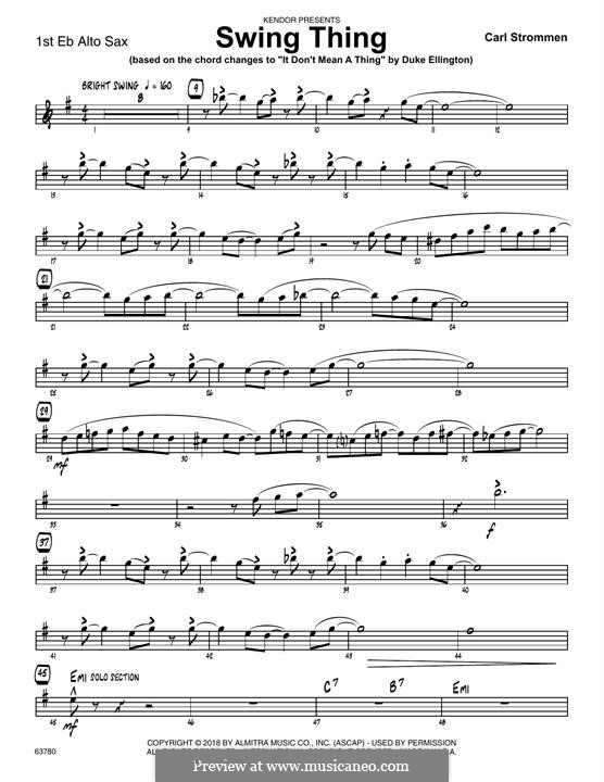 Swing Thing: 1st Eb Alto Saxophone part by Carl Strommen