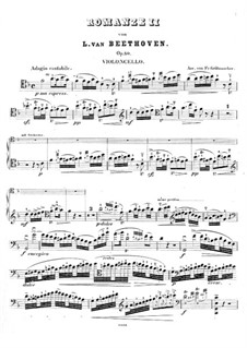 Romance for Violin and Orchestra No.2 in F Major, Op.50: Version for cello and piano – cello part by Ludwig van Beethoven