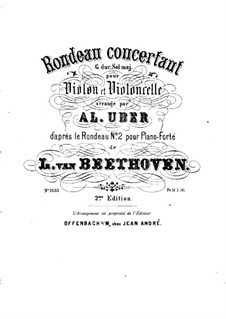 Two Rondos for Piano, Op.51: Rondo No.2, for violin and cello – violin part by Ludwig van Beethoven