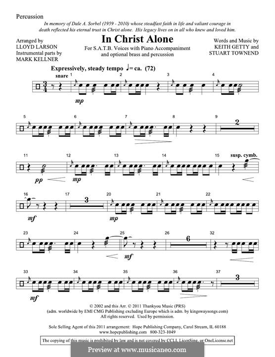 In Christ Alone (Newsboys): Percussion part by Keith Getty, Stuart Townend