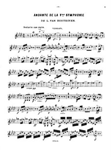 Movement II: Version for piano trio – violin part by Ludwig van Beethoven