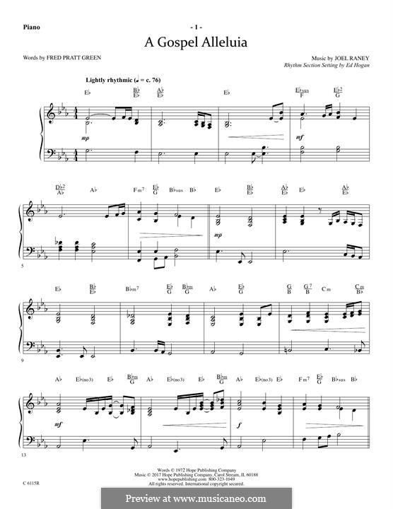 A Gospel Alleluia: Piano part by Joel Raney