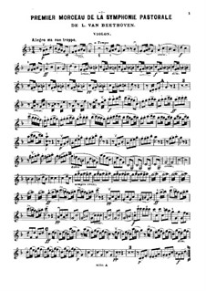 Movement I. Awakening of Happy Feelings on Arrival in the Countryside: Version for piano trio – violin part by Ludwig van Beethoven