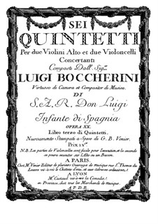 String Quintets, Op.13: Quintet No.1 in E Flat Major – violin I part, G.277 by Luigi Boccherini