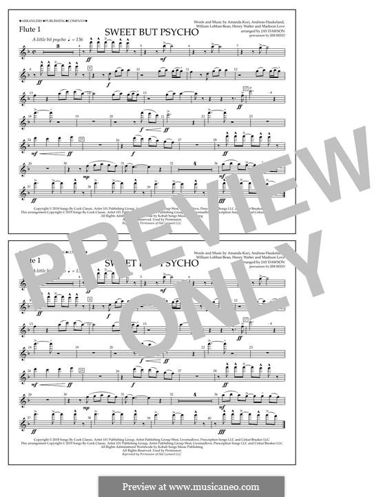 Sweet But Psycho (Ava Max): Flute 1 part by Henry Russell Walter, William Lobban-Bean, Madison Love, Andreas Haukeland, Amanda Koci