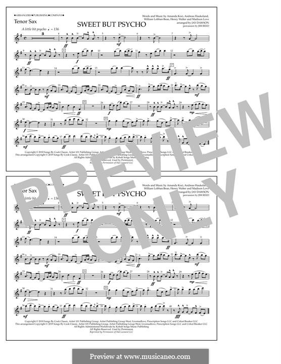 Sweet But Psycho (Ava Max): Tenor Sax part by Henry Russell Walter, William Lobban-Bean, Madison Love, Andreas Haukeland, Amanda Koci