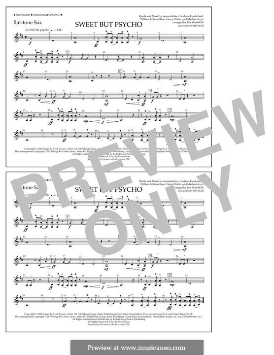 Sweet But Psycho (Ava Max): Baritone Sax part by Henry Russell Walter, William Lobban-Bean, Madison Love, Andreas Haukeland, Amanda Koci
