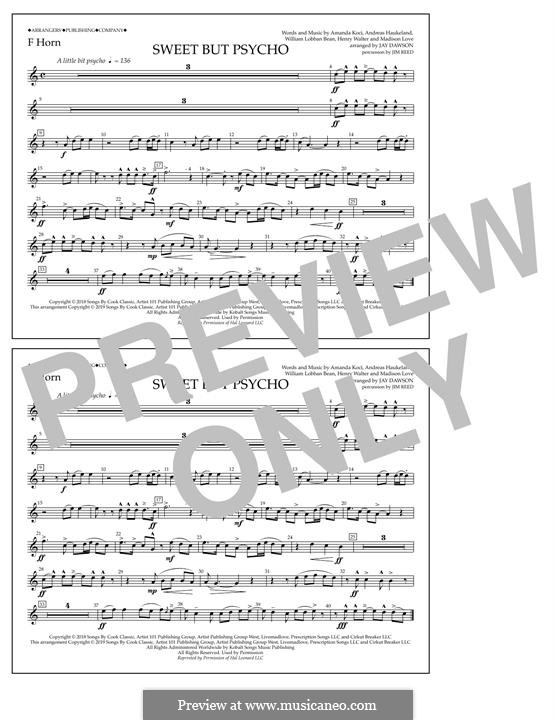 Sweet But Psycho (Ava Max): F Horn part by Henry Russell Walter, William Lobban-Bean, Madison Love, Andreas Haukeland, Amanda Koci