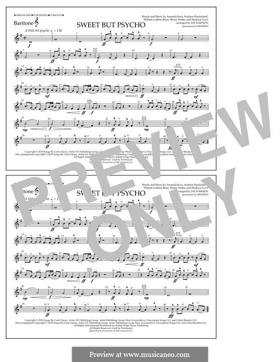 Sweet But Psycho (Ava Max): Baritone T.C. part by Henry Russell Walter, William Lobban-Bean, Madison Love, Andreas Haukeland, Amanda Koci