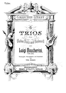Six String Trios, Op.47 G.107-112: Violin parts by Luigi Boccherini